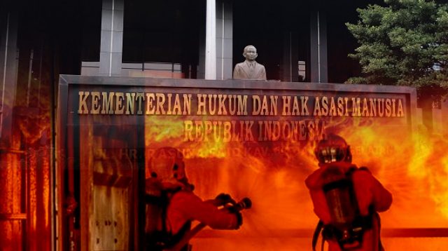 Gedung Kemenkumham Terbakar Setelah Pengesahan RKUHP Jadi UU